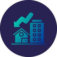Real Estate Glyph Gradient Circle Icon Design vector