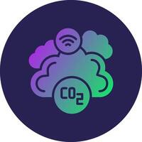 Co2 Glyph Gradient Circle Icon Design vector