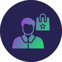 Customer Glyph Gradient Circle Icon Design vector