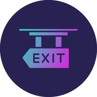 Exit Glyph Gradient Circle Icon Design vector