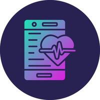 Heart Rate Glyph Gradient Circle Icon Design vector