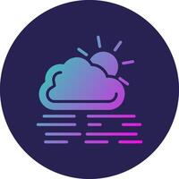 Foggy Day Glyph Gradient Circle Icon Design vector