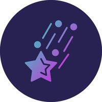 Falling Star Glyph Gradient Circle Icon Design vector