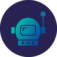 Astronaut Helmet Glyph Gradient Circle Icon Design vector
