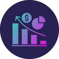 Pie Chart Glyph Gradient Circle Icon Design vector