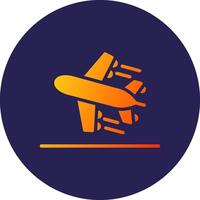Departure Glyph Gradient Circle Icon Design vector