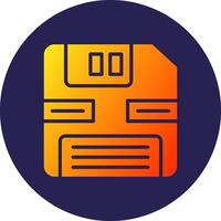 Floppy Glyph Gradient Circle Icon Design vector