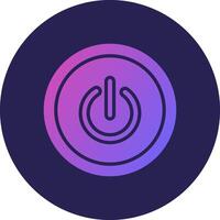 Power Button Glyph Gradient Circle Icon Design vector