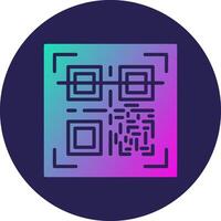 Qr Code Glyph Gradient Circle Icon Design vector