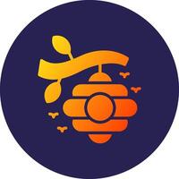 Beehive Glyph Gradient Circle Icon Design vector