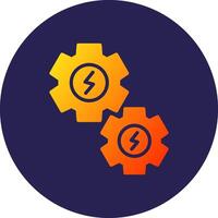 Settings Glyph Gradient Circle Icon Design vector