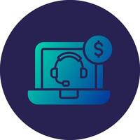 Customer Support Glyph Gradient Circle Icon Design vector