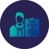 Project Manager Glyph Gradient Circle Icon Design vector