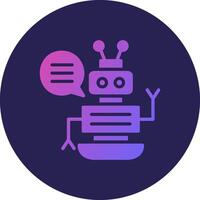 Robot Assistant Glyph Gradient Circle Icon Design vector