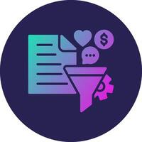 Content Curation Glyph Gradient Circle Icon Design vector