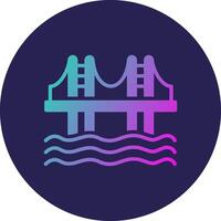 Bridge Glyph Gradient Circle Icon Design vector