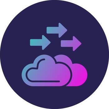 migrando glifo degradado circulo icono diseño vector