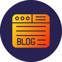 Blog Glyph Gradient Circle Icon Design vector