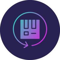 Return Box Glyph Gradient Circle Icon Design vector