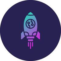 Rocket Glyph Gradient Circle Icon Design vector