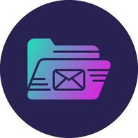 Sms Glyph Gradient Circle Icon Design vector
