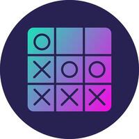 Tic Tac Toe Glyph Gradient Circle Icon Design vector