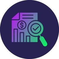 Verification Glyph Gradient Circle Icon Design vector