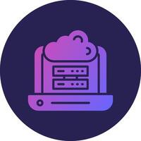 Hosting Glyph Gradient Circle Icon Design vector