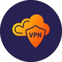 Virtual Private Network Glyph Gradient Circle Icon Design vector