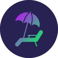 Beach Umbrella Glyph Gradient Circle Icon Design vector