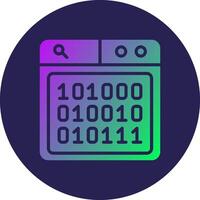 Binary Code Glyph Gradient Circle Icon Design vector