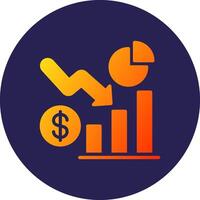 Pie Chart Glyph Gradient Circle Icon Design vector