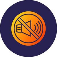 No Sound Glyph Gradient Circle Icon Design vector