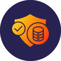 Database Security Glyph Gradient Circle Icon Design vector