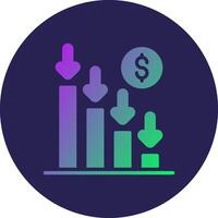 Loss Glyph Gradient Circle Icon Design vector