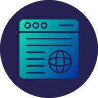 Website Glyph Gradient Circle Icon Design vector