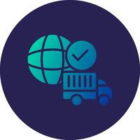 Worldwide Shipping Glyph Gradient Circle Icon Design vector