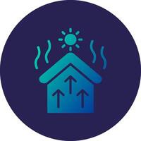Thermal Insulation Glyph Gradient Circle Icon Design vector