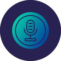 Mic Glyph Gradient Circle Icon Design vector