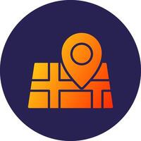 Map Glyph Gradient Circle Icon Design vector