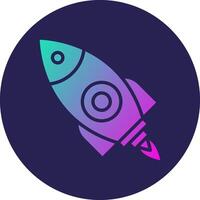 Rocket Glyph Gradient Circle Icon Design vector