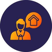 Property Agent Glyph Gradient Circle Icon Design vector