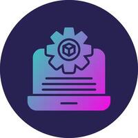 Simulation Glyph Gradient Circle Icon Design vector
