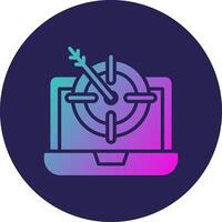 Target Glyph Gradient Circle Icon Design vector