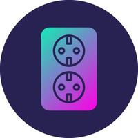 Socket Glyph Gradient Circle Icon Design vector