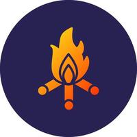 Bonfire Glyph Gradient Circle Icon Design vector