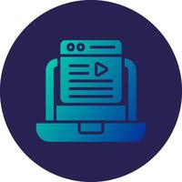 Blog Website Glyph Gradient Circle Icon Design vector