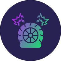 Flat Tire Glyph Gradient Circle Icon Design vector