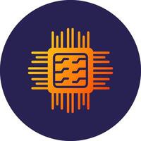 Chip Glyph Gradient Circle Icon Design vector