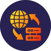 Data Sharing Glyph Gradient Circle Icon Design vector